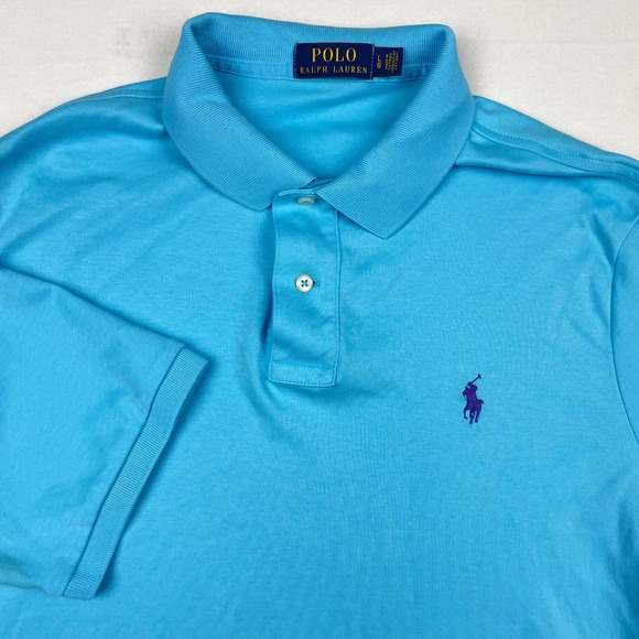 Polo Ralph Lauren Other - Polo Ralph Lauren Mens Large Light Blue Short Sleeve Pony Logo Polo Shirt LG